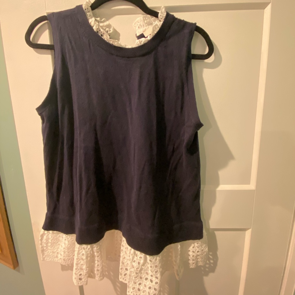 Loft trimmed sweater tank